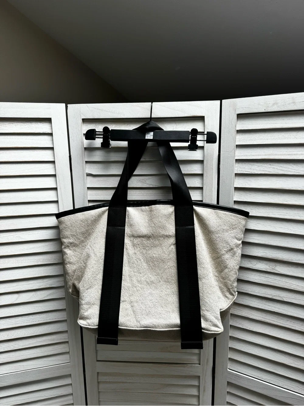 Max Mara Canvas Tote Bag Beige & Black – Large